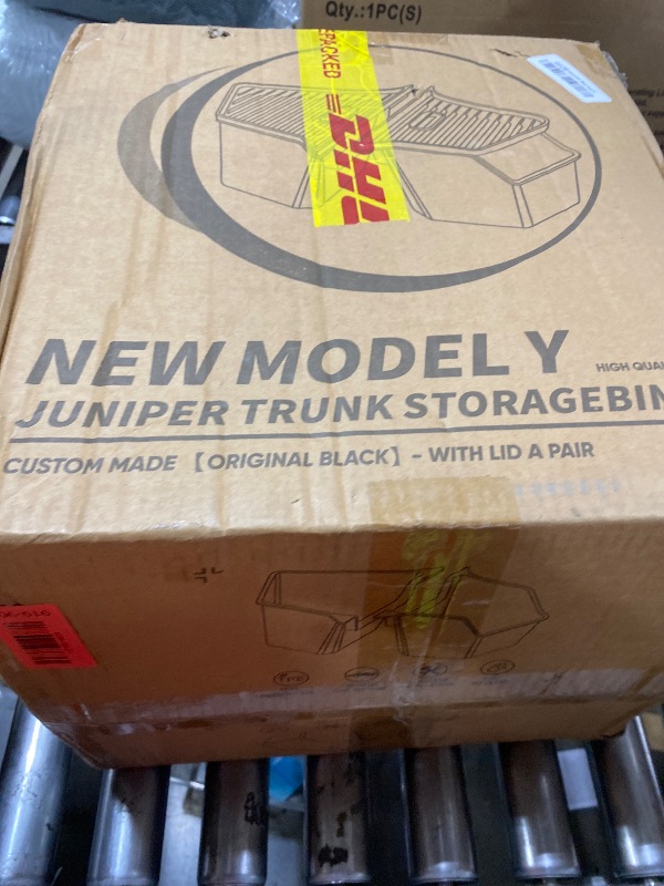 Photo 1 of PUOENI New 2025 2026 Model Y Juniper Rear Trunk Storage Bins with Lids 2PCS Refresh Model Y Rear Trunk Storage Box TPE Waterproof Trunk Organizer for Model Y Juniper Interior Accessories