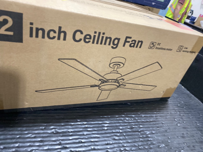 Photo 1 of Glowivia 52 Inch Ceiling Fan with Lights and Remote, Smart APP Control, Dimmable with All-Setting Memory, Quiet DC Motor Reversible Blades, Damp Rated Modern Ceiling Fan for Bedroom Patio Living Room