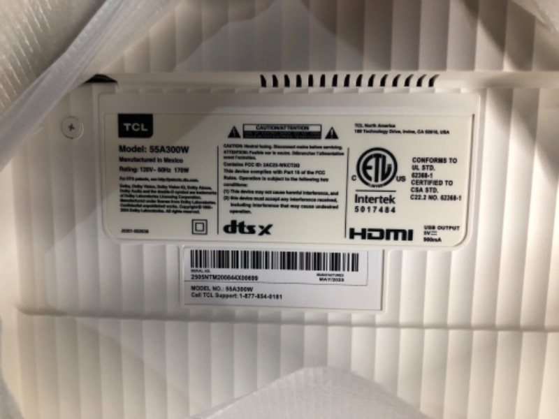 Photo 1 of ***FOR PARTS ONLY SCREEN IS BROKEN***TCL 55 Inch Class NXTVISION Series Picture Frame Art TV | 55A300W, Latest Model | QLED 4K HDR Smart Google TV | 120HZ Dolby Atmos Audio | Alexa Google Apple Streaming Television | Easy Install