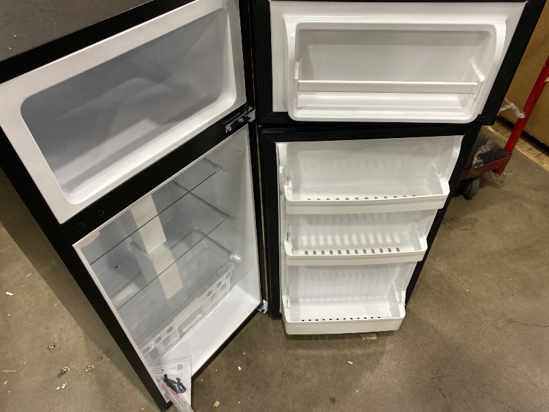 View 4 of **FRIDGE MAY NEED CO2** 4.5 Cu.Ft Mini Fridge with Freezer, 2 Door Compact Refrigerator, Small Fridge with Adjustable Thermostat Energy Ultra Quiet, Mini Fridge Removable Glass Shelves for Bedroom Office Dorm Black