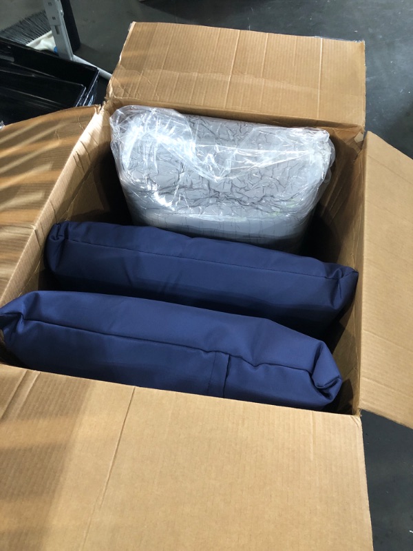 Photo 1 of ***DAMAGED - SEE NOTES/PICTURES*** MuaMelop Outdoor Deep Seat Cushion Set, 24x24 Inch Water-Resistant & Fade-Resistant Outdoor Chair Cushions, Patio Furniture Cushions with Removable Cover for Patio Chair, Sofa,Navy Blue (Set of 4)