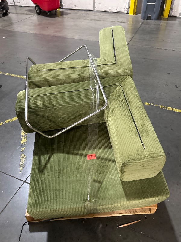 Photo 1 of ??71" Boneless Couch, Plush Corduroy 3 Setaser Cloud Sofa with 3 Pillows,Comfy Deep Seat Couch, Memory Foam, No Assembly Required, Floor Sofa for Living Room, Bedroom, Apartment (Green)