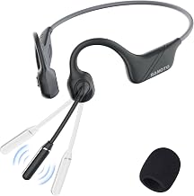View 1 of ***STOCK PHOTO FOR REFERENCE ONLY***SANOTO Bone Conduction Headphones with Mic, Bluetooth Headset with Microphone Noise Canceling & Mute, Wireless Headset with Sponge Microphone Windscreen, Open Ear Headphones for Work Driving Call