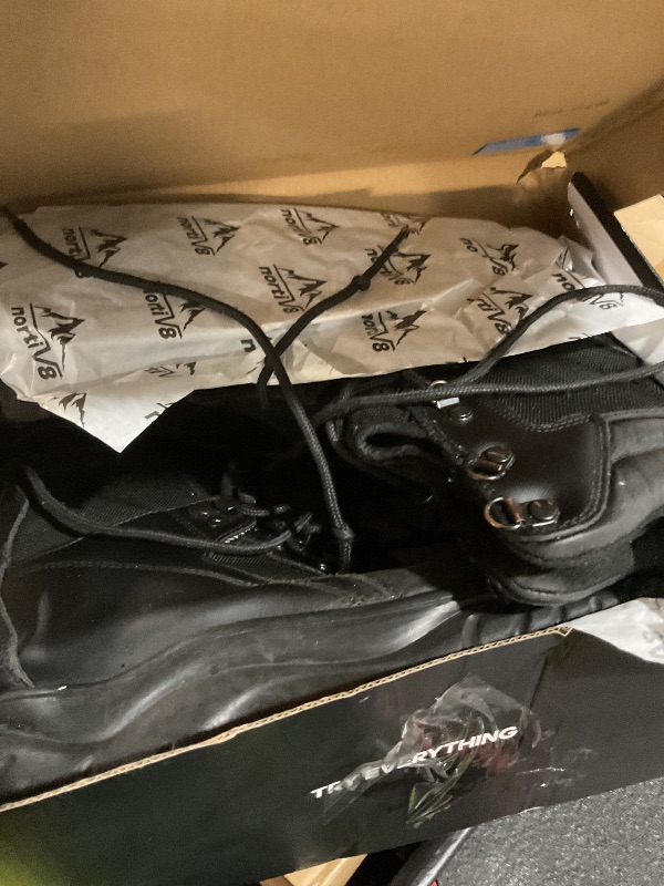 Photo 1 of ***HEAVILY USED AND MAJOR DAMAGE***
NORTIV 8 Men's Military Tactical Work Boots Side Zipper Leather Motorcycle Combat Boots Trooper,Size 12,Black,TROOPER
