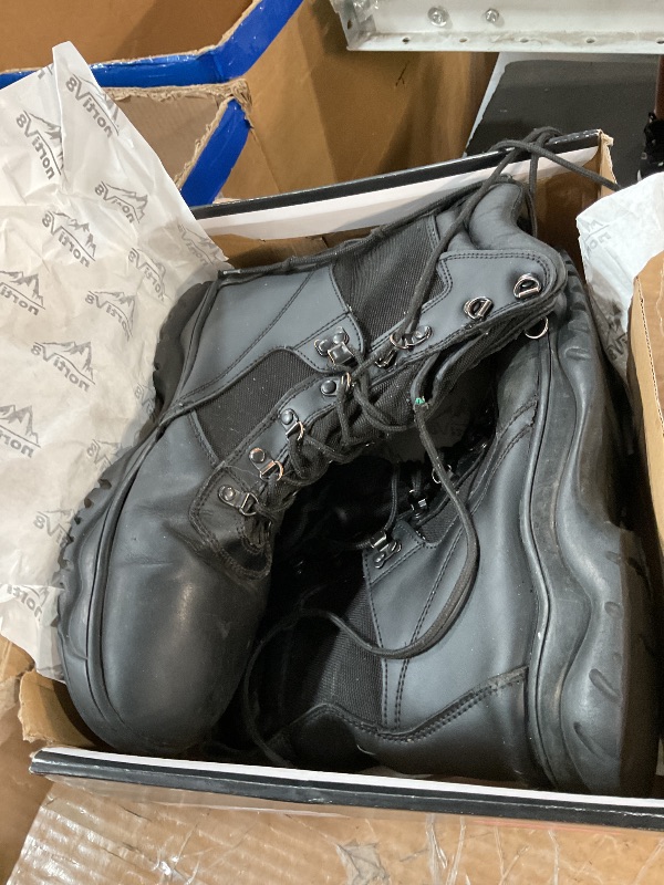 Photo 1 of ***HEAVILY USED AND MAJOR DAMAGE***
NORTIV 8 Men's Military Tactical Work Boots Side Zipper Leather Motorcycle Combat Boots Trooper,Size 12,Black,TROOPER