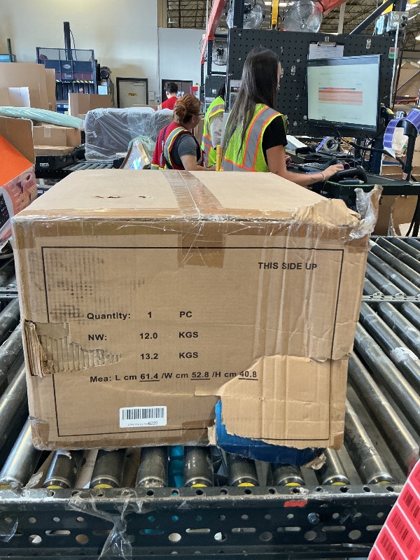 Photo 1 of MAJOR DAMAGE--------------------SELLING FOR PARTS ONLY--------------------------------------Oster Extra-Large 42L French Door Countertop Toaster Oven, 6-in-1 Air Fryer Oven with Air Fry Rack, Wire Rack, Baking Pan and Crumb Tray, Stainless Steel