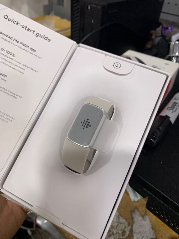 Photo 1 of Fitbit Charge 6 Fitness Tracker with Google Apps - Heart Rate on Exercise Equipment - 3-Month Google Health Premium Membership Included - Health Tools - Porcelain/Silver - Small&Large Bands Included