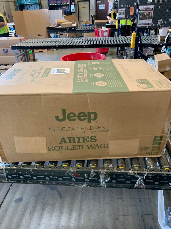 Photo 1 of Delta Children - Jeep Aries Stroller Wagon - Premium Wagon for 2 Kids with Convertible Seats, Adjustable Push/Pull Handles, Removable Canopy & Flat Fold - Greenguard Gold Certified, Grey