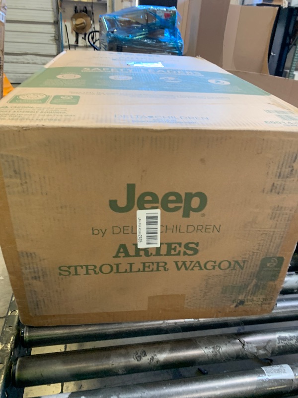 Photo 1 of Delta Children - Jeep Aries Stroller Wagon - Premium Wagon for 2 Kids with Convertible Seats, Adjustable Push/Pull Handles, Removable Canopy & Flat Fold - Greenguard Gold Certified, Grey