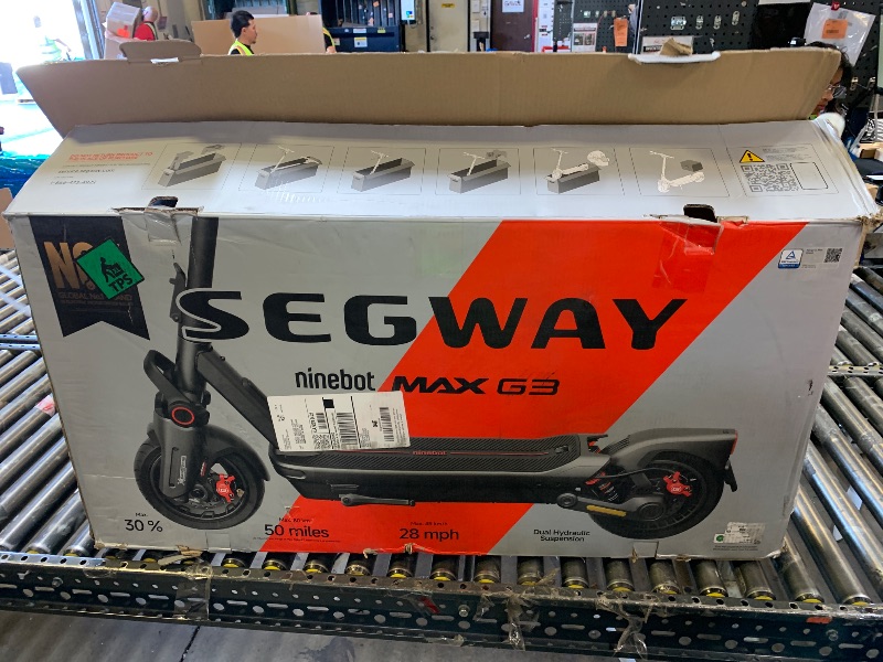 Photo 1 of Segway Ninebot Max G3 Electric Scooter, 28 mph Top Speed w/ 50 Miles Max Range, 2000W Peak Motor, Dual Hydraulic Suspension, Fast Charging Scooter for Adults and Teens, UL-2272 2271 Certified