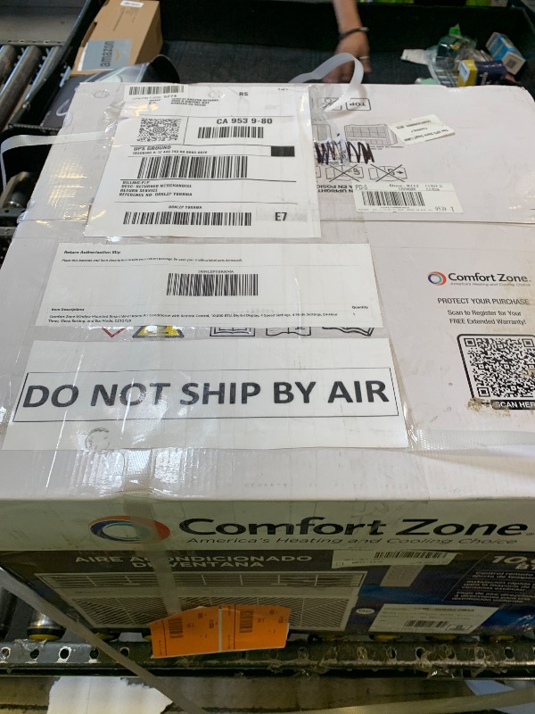 Photo 1 of Comfort Zone Window Mounted Smart Wi-Fi Room Air Conditioner with Remote Control, 10,000 BTU, Digital Display, 4 Speed Settings, 4 Mode Settings, 24-Hour Timer, Sleep Setting, and Eco Mode, CZ12759