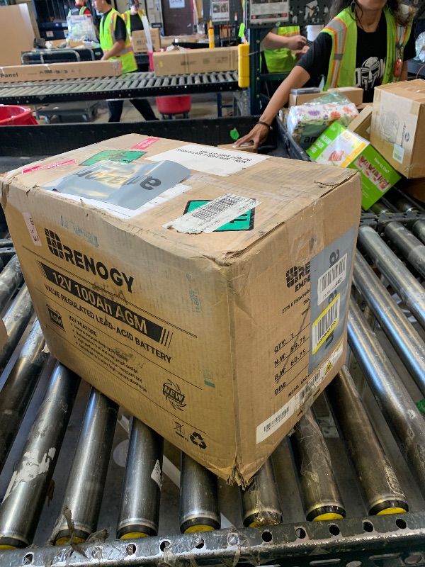 Photo 1 of Renogy Deep Cycle AGM 12 Volt 100Ah Battery, 3% Self-Discharge Rate, 1100A Max Discharge Current, Safe Charge Appliances for RV, Camping, Cabin, Marine and Off-Grid System, Maintenance-Free