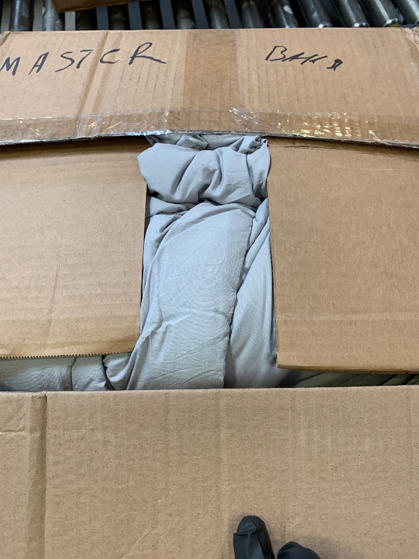 Photo 1 of CozyLux California King Comforter Set Light Grey, Cal King Pintuck Bed in A Bag 7 Pieces, All Season Bed Set Gift for Family, Pinch Pleat Bedding Sets with Comforter, Sheets, Pillowcases & Shams