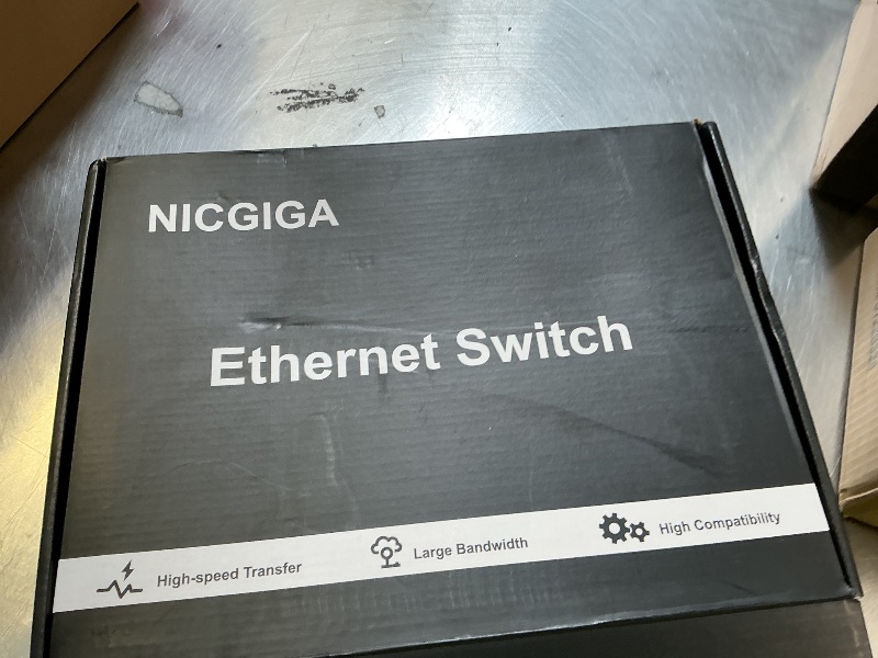 Photo 1 of 8 Port 10G Ethernet Switch Unmanaged,with 8X 10Gb Base-T Ports, NICGIGA 10Gbps Network Switch Easy for 10G NAS,PC,WiFi7 Router,10G Adapter/NIC. Desktop or 19-inch Rack Mount, Plug and Play.