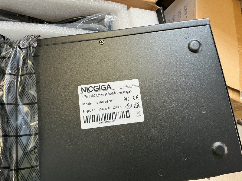 Photo 1 of 8 Port 10G Ethernet Switch Unmanaged,with 8X 10Gb Base-T Ports, NICGIGA 10Gbps Network Switch Easy for 10G NAS,PC,WiFi7 Router,10G Adapter/NIC. Desktop or 19-inch Rack Mount, Plug and Play.