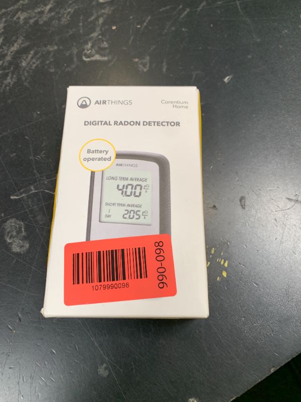Photo 1 of Airthings Corentium Home Radon Detector 223 Portable, Lightweight, Easy-to-Use, (3) AAA Battery Operated, USA Version, pCi/L