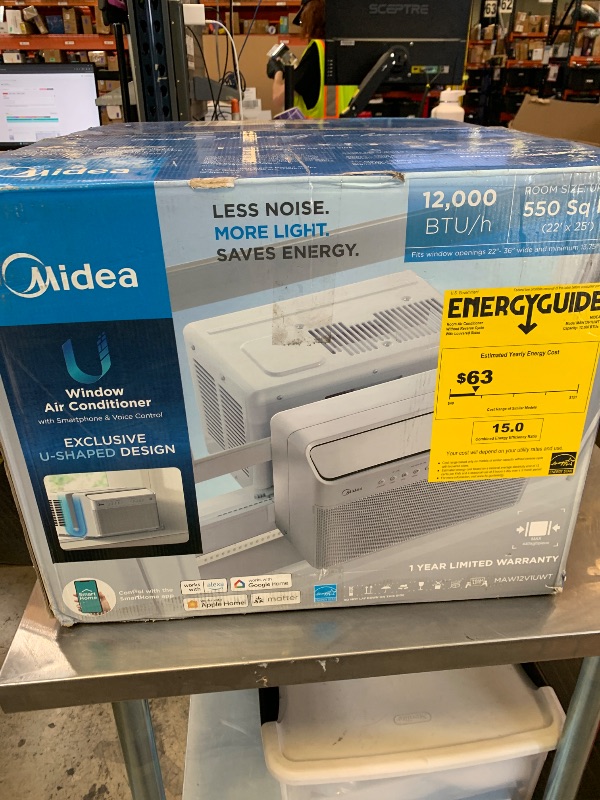 Photo 1 of Midea 12,000 BTU U Shaped Smart Inverter Window Air Conditioner - Cools 550 Sq Ft, Ultra Quiet with Open Window Operation - Alexa/Google Assistant Compatible, 37% Energy Savings, Remote (2026 Edition)