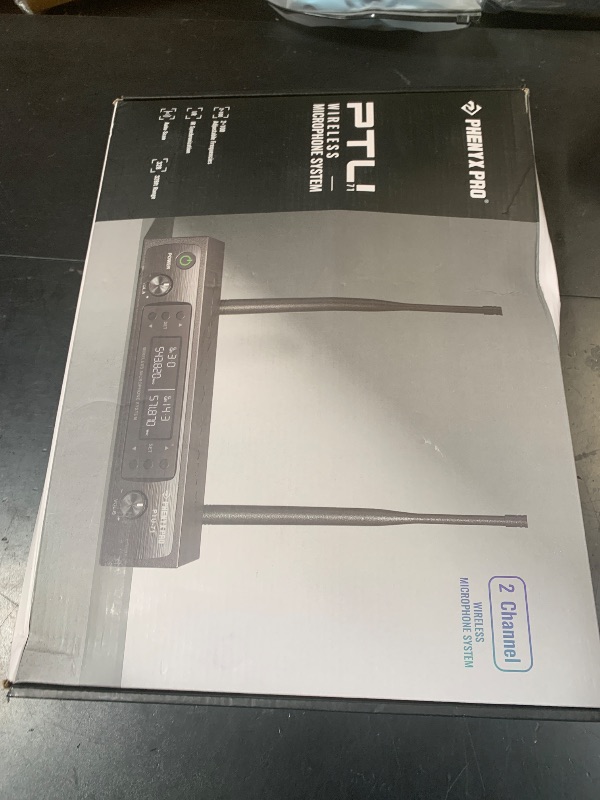 Photo 1 of Phenyx Pro Wireless Microphone System, Dual Wireless Mics,w/ 2 Handhelds, Auto Scan,2x100 UHF Frequencies,328ft Range,Dynamic Microphone for Singing, Karaoke, Church(PTU-71-2H)