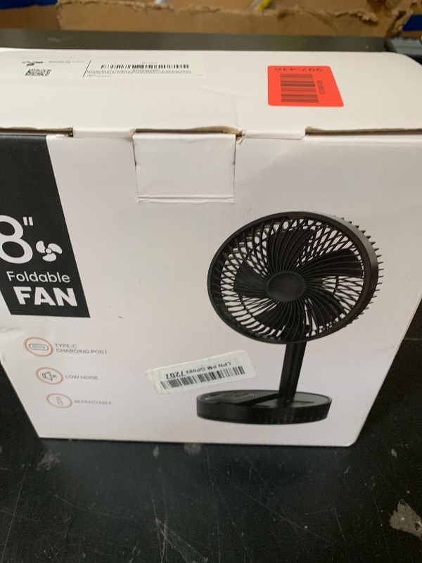 Photo 1 of Portable Standing Oscillating Rechargeable Fan - 8" 8000mah Battery Operated USB Fans for Bedroom Quiet Remote Folding Pedestal Floor Ventilador Foldable Table Desk Room Office Camping Cruise Travel