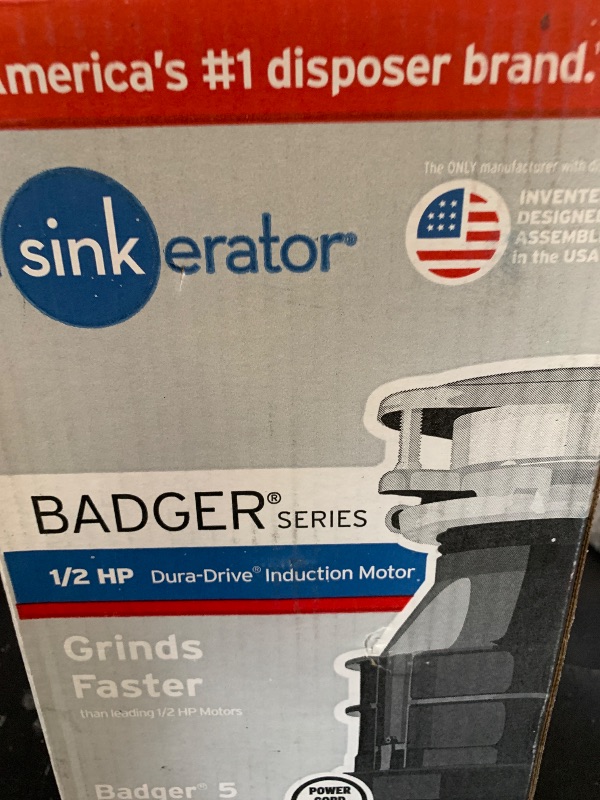 Photo 1 of InSinkErator Badger 5 Garbage Disposal with Power Cord, Badger Series 1/2 HP Continuous Feed Food Waste Disposer