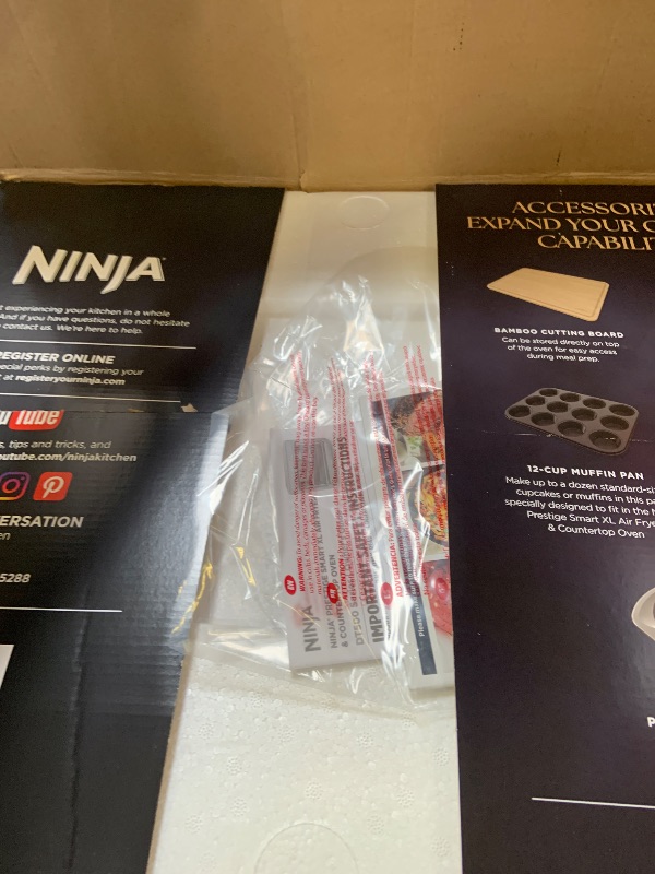 View 3 of Ninja Air Fryer & Toaster Oven Combo | 10-in-1 Prestige Smart XL Countertop Oven | Bake up to 20 Cookies, Fit up to a 12lb Turkey | Pizza, Toast, Bake, Dehydrate | 1800 Watt | Stainless Steel | DT501?