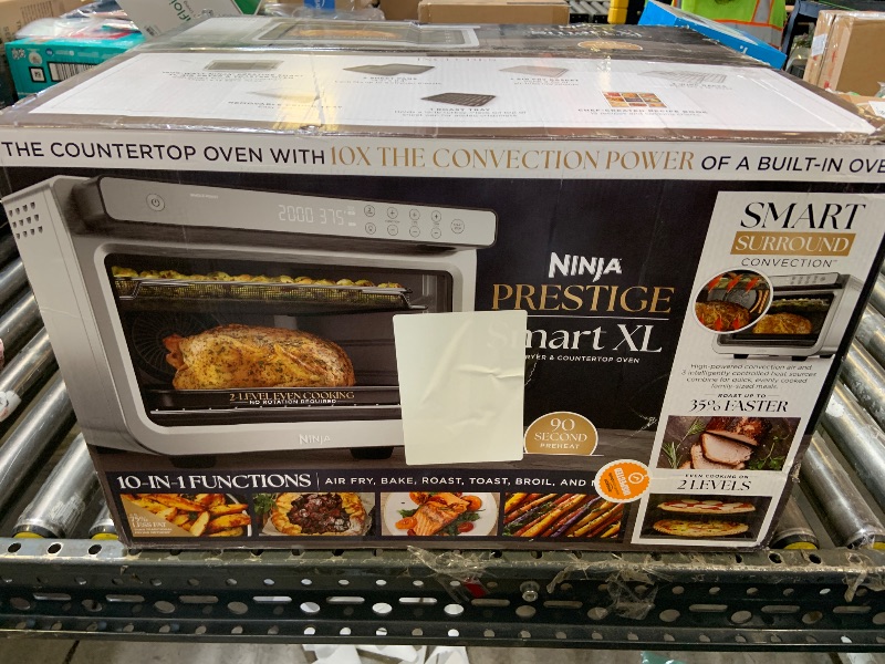 View 2 of Ninja Air Fryer & Toaster Oven Combo | 10-in-1 Prestige Smart XL Countertop Oven | Bake up to 20 Cookies, Fit up to a 12lb Turkey | Pizza, Toast, Bake, Dehydrate | 1800 Watt | Stainless Steel | DT501?