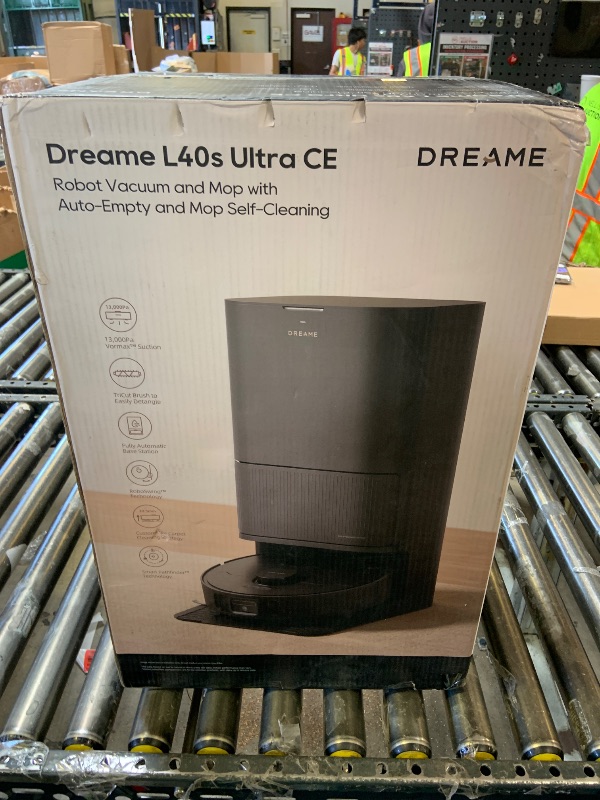 Photo 1 of DREAME L40s Ultra CE Robot Vacuum and Mop Combo with Self-Emptying Dock, 13,000Pa Suction, Mop Self-Cleaning and Auto-Raising, Ultrasonic Carpet Sensing, Ideal for Pet Hair, Carpet and Hard Floors