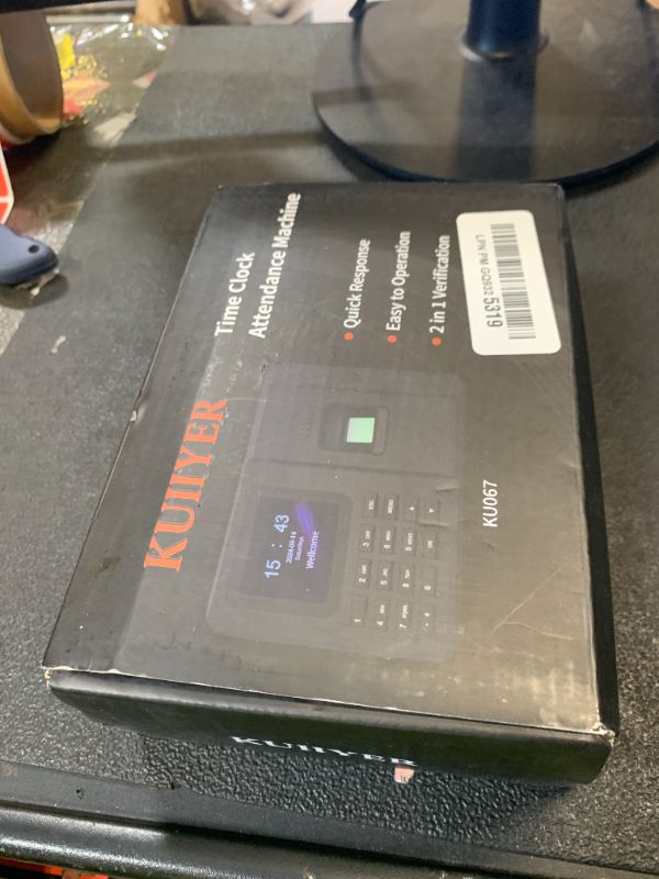 Photo 1 of KUIIYER 2 in 1 Employees Time Clocks for Small Business (Fingerprint + Password) Employee Clock in & Out Machine Biometric Attendance Punch Clock Recorder Tracker (No Monthly Fee)