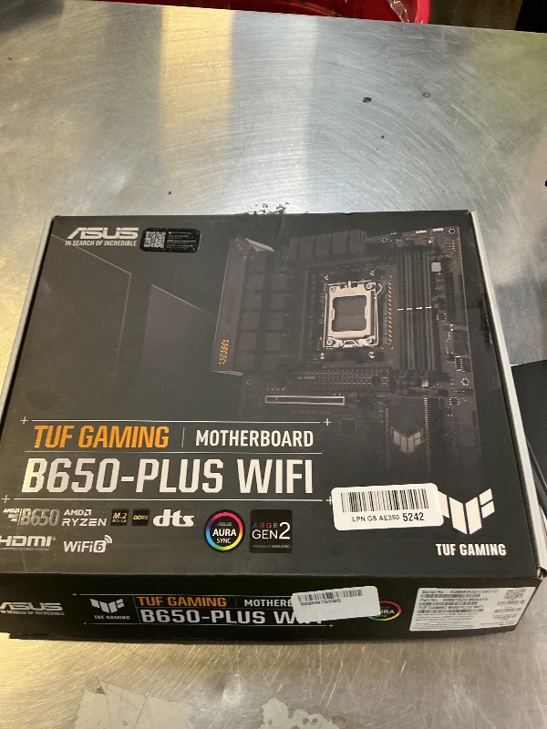 Photo 1 of ASUS TUF Gaming B650-PLUS WiFi AMD B650 AM5 Ryzen™ Desktop 9000 8000 and 7000 ATX Motherboard, 14 Power Stages, PCIe® 5.0 M.2, DDR5 Memory, WiFi 6 and 2.5 Gb Ethernet, USB4® Support Aura Sync