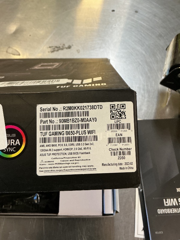Photo 1 of ASUS TUF Gaming B650-PLUS WiFi AMD B650 AM5 Ryzen™ Desktop 9000 8000 and 7000 ATX Motherboard, 14 Power Stages, PCIe® 5.0 M.2, DDR5 Memory, WiFi 6 and 2.5 Gb Ethernet, USB4® Support Aura Sync