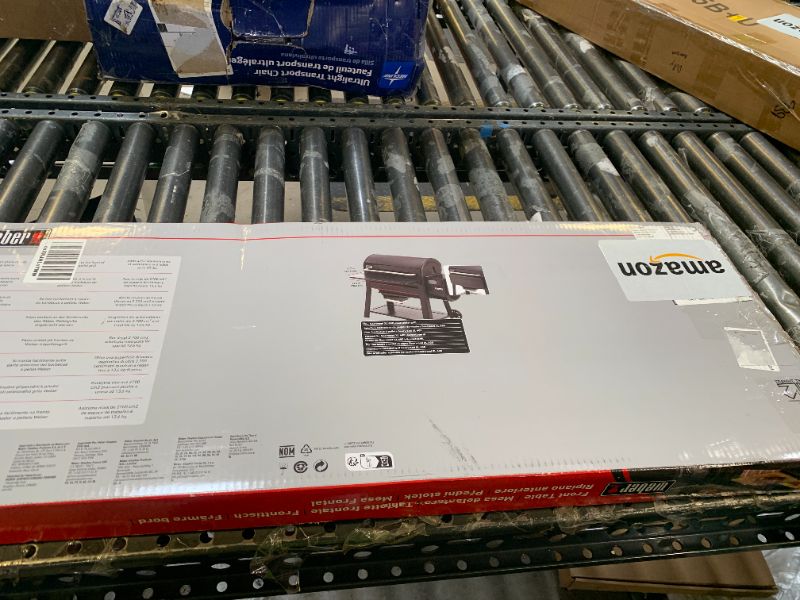 View 2 of Weber Searwood 600 XL Pellet Folding Front Table, 36" – Steel Front Shelf Adds 425+ sq in Workspace & Holds 30 lb