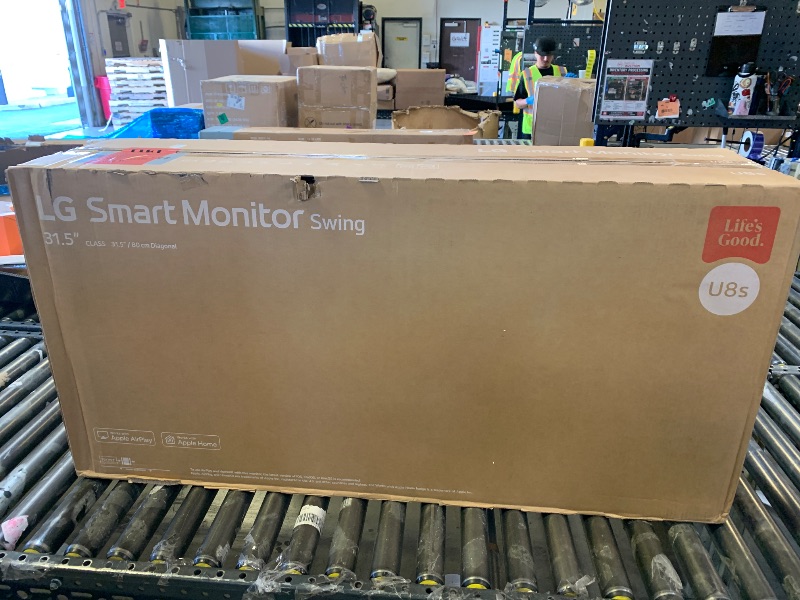Photo 1 of LG Smart Monitor Swing 32U889SA-W 32-Inch 4K UHD (3840x2160) IPS Touchscreen on a Fully Adjustable Wheeled Base HDR10, webOS, Built-in Speaker, HDMI, USB Type-C, Tilt/Height/Swivel/Pivot Stand, White