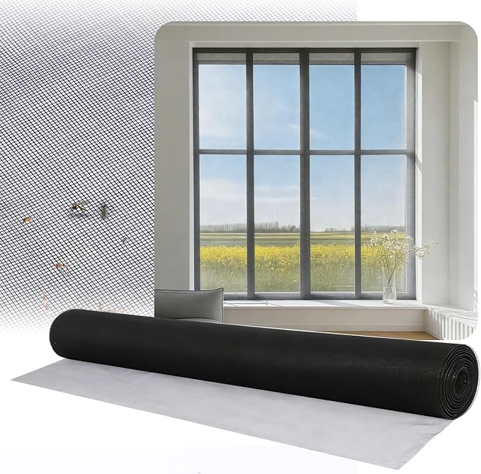 Photo 1 of FAHKNS Fiberglass Window Screen Mesh 72 in x 100 ft, Window Screen Replacement, Screen Door Mesh, Screen Mesh Roll for Window, Patio Screen, Porch Screen, or Door