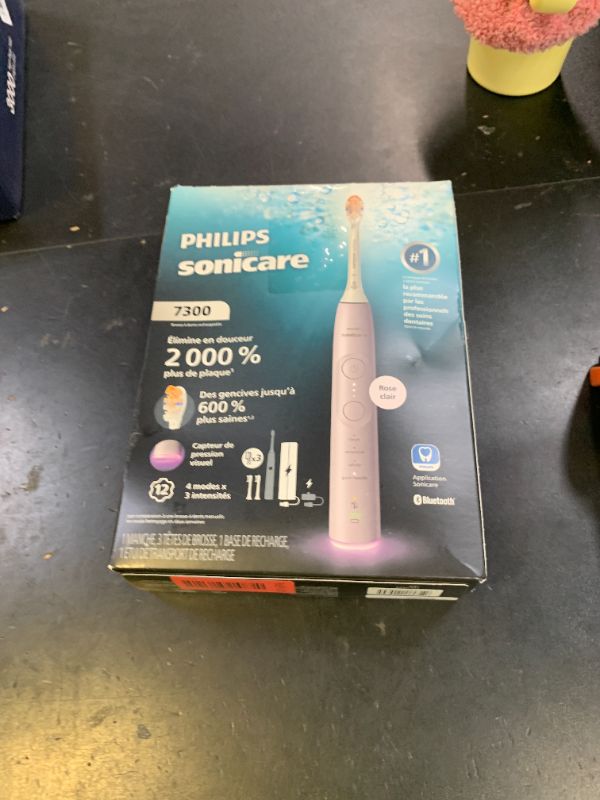 Photo 1 of Philips Sonicare 7300 Series Electric Toothbrush - Next-Generation Sonicare Technology, Pressure Sensor, 12 Brushing Settings, SmarTimer, 21-Day Runtime, Travel Case, Light Pink, HX7422/04
