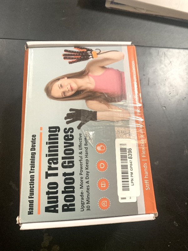 Photo 1 of JBMBHC Rehabilitation Robot Gloves, Finger Exerciser for Stroke Recovery Hand Glove Equipment Hand Function Rehabilitation (Orange Right Hand M)