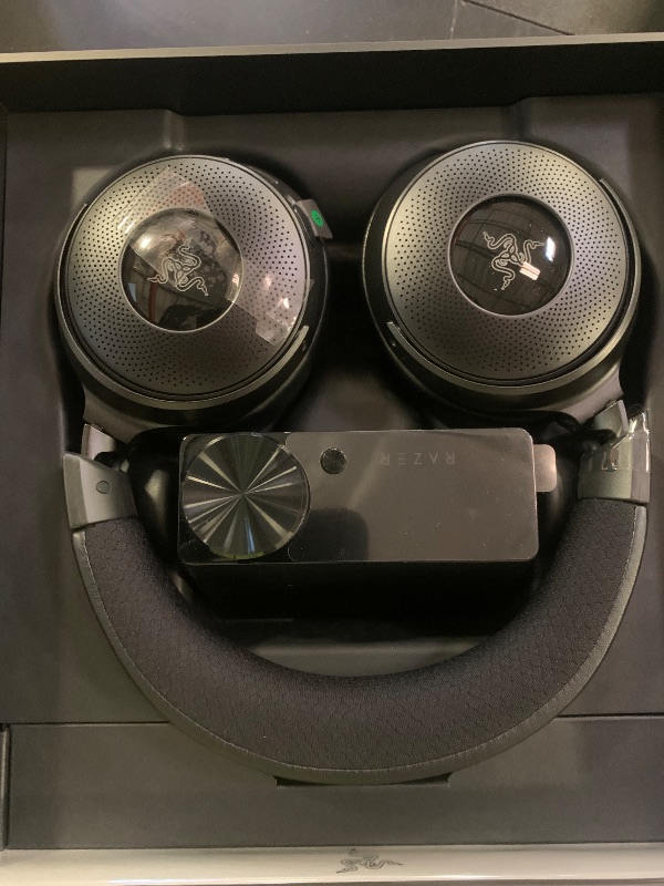 Photo 1 of Razer Kraken V4 Pro Wireless Gaming Headset: OLED Control Hub - HD Haptics - 2.4GHz Wireless - Bluetooth - USB - 3.5 mm - Super Wideband Mic - For PC, Mac, PS5, Nintendo Switch, Steam Deck, Smartphone
