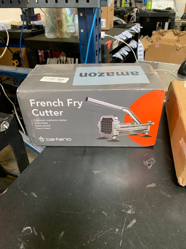Photo 1 of Befano French Fry Cutter, Stainless Steel Potato Cutter with 1/2 Inch, 3/8 Inch and 1/4 Inch Blades (Manual Cutter, 1/2 '' & 3/8 '' & 1/4 '' Blade)