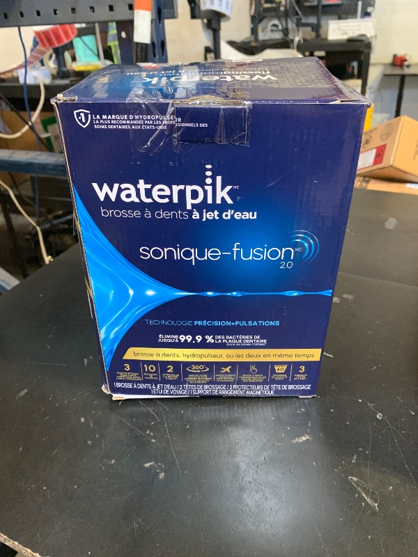 Photo 1 of Waterpik Sonic-Fusion 2.0 Professional Flossing Electric Toothbrush with Water Flosser Combo Two In One, For Daily Gum Care and Cleaning Teeth, Braces, Implants, White SF-04CD010-1, Packaging May Vary