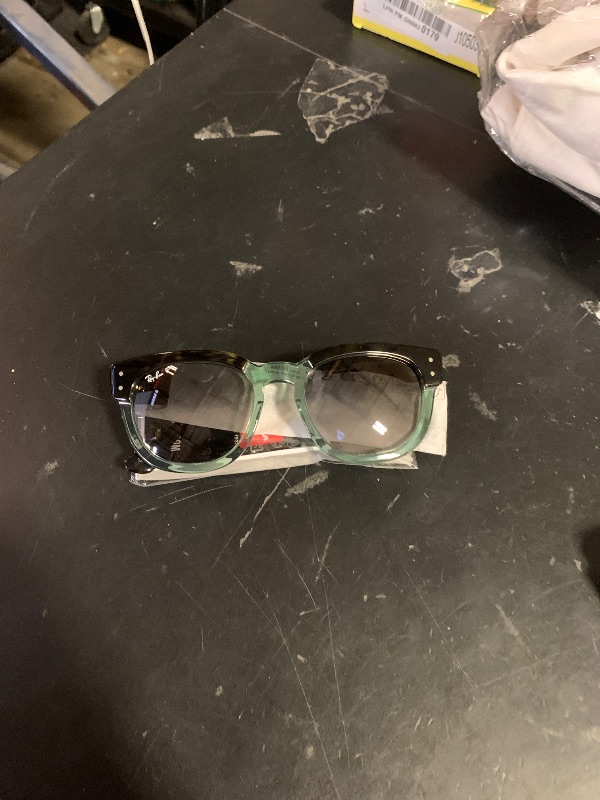 Photo 1 of Ray-Ban RB0298S Mega Hawkeye Sunglasses, Havana On Transparent Green/Grey Gradient Polarized, 53 mm