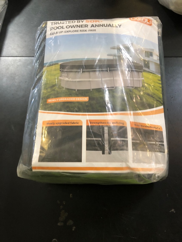 Photo 1 of LXKCKJ 8X14 FT Rectangular Pool Covers for Above Ground Pools, 420D Solar Oval Pool Cover with Accessories Set, Integrated Design Pool Tarpaulin Ideal for Waterproof, Dustproof, Windproof