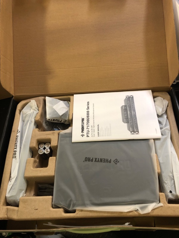 Photo 1 of Phenyx Pro Wireless Microphone System, Dual Wireless Mics,w/ 2 Handhelds, Auto Scan,2x100 UHF Frequencies,328ft Range,Dynamic Microphone for Singing, Karaoke, Church(PTU-71-2H)