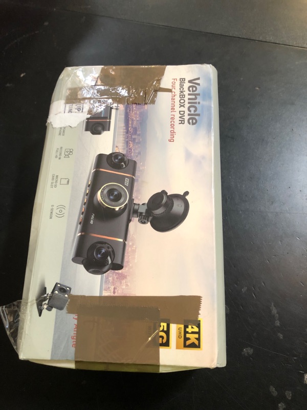 Photo 1 of 4K+1080P*3 FHD Car Camera, 4 Channel 360° Dash Cam Front Rear Inside & Left Right, 5GHz WiFi & App Control, 24H Parking Mode, G-Sensor, 8 IR Lamps Night Vision, Loop Recording, Includes 64GB SD Card