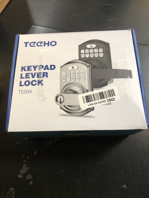 Photo 1 of TEEHO TE004 Keyless Entry Keypad Door Lock with Handle - Smart Digital Electronic Lock for Interior Door with Anti-Peeping, Auto Lock & Passage Mode - Easy Installation - Satin Nickel