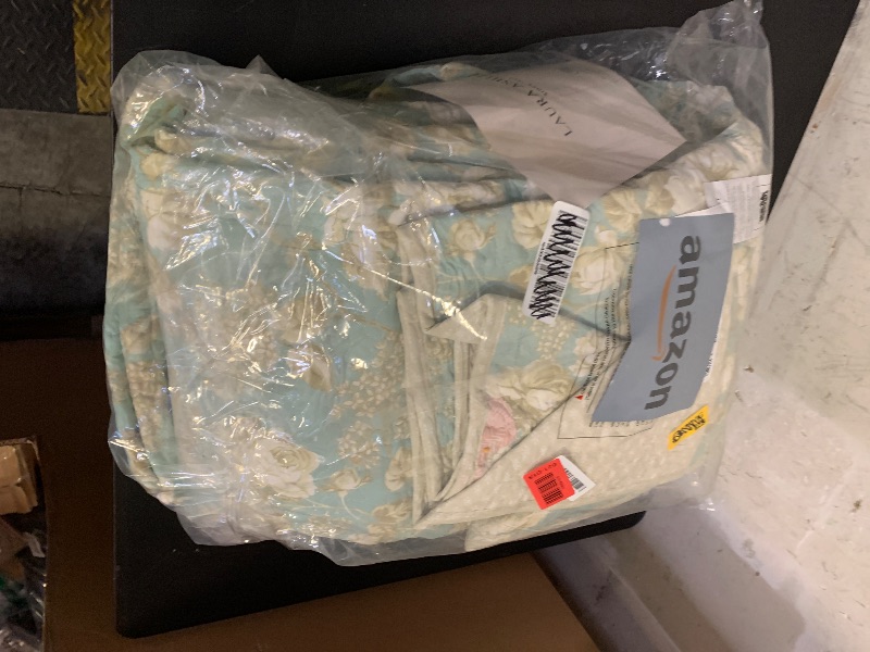 Photo 1 of Laura Ashley Home - King Quilt Set, Cotton Reversible Bedding with Matching Shams, Bedroom Decor Ideal for All Seasons (Brompton Green, King)