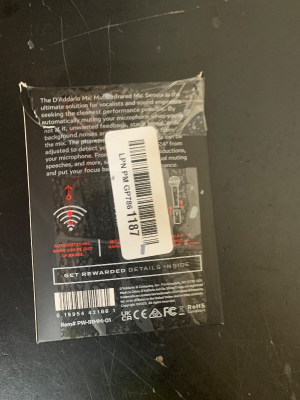 Photo 1 of D'Addario Mic Mute Infared Microphone Sensor - Feedback Eliminator