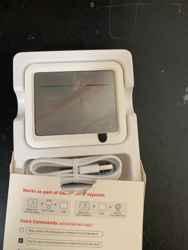 Photo 1 of SwitchBot CO2 Detector, Air Quality Monitor Indoor, CO2 Monitor for CO2/TEMP/Humidity, Portable Carbon Dioxide Detector for Home/Car/Office/Greenhouse