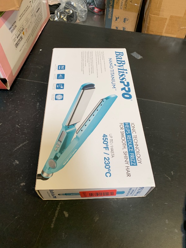 Photo 1 of BaBylissPRO Nano Titanium Ionic Hair Straightener, 1-3/4-Inch Flat Iron, Ionic Generator Locks in Moisture and Helps Reduce Frizz, For All Hair Types