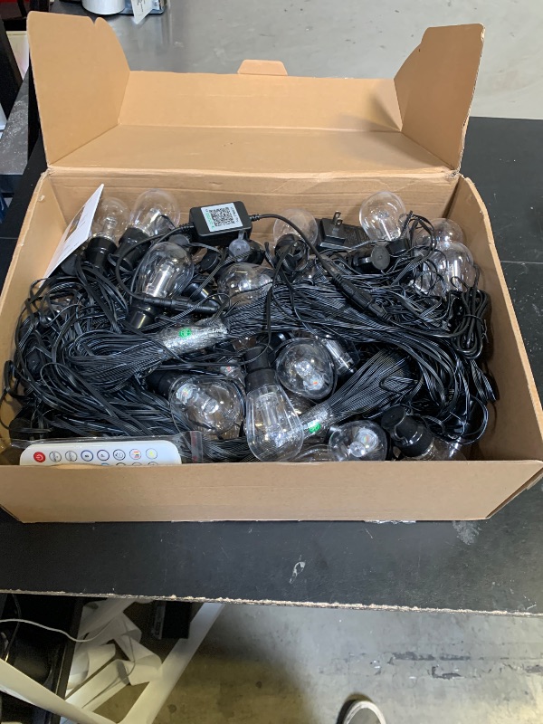Photo 1 of 300FT RGB+IC Outdoor String Lights, Dimmable Shatterproof LED Bulbs, IP67 Waterproof DreamColor Chasing Lights, Multicolor Dynamic Lighting for Patio Balcony Garden & Outdoor Living Area Decoration