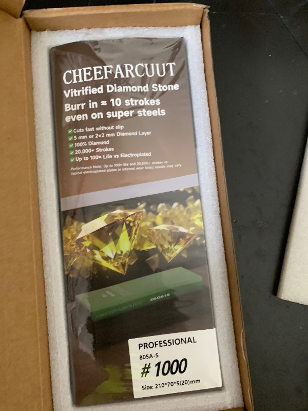 Photo 1 of Knife Sharpening Stone Kits,[5x Faster Cutting] Pro-1000 Grit Dimaond Whetstone Knife Sharpener with Pre-Applied Diamond Leather Strop, Angle Tool and Non-Slip Base, for Kitchen, Chef& Outdoor Knives