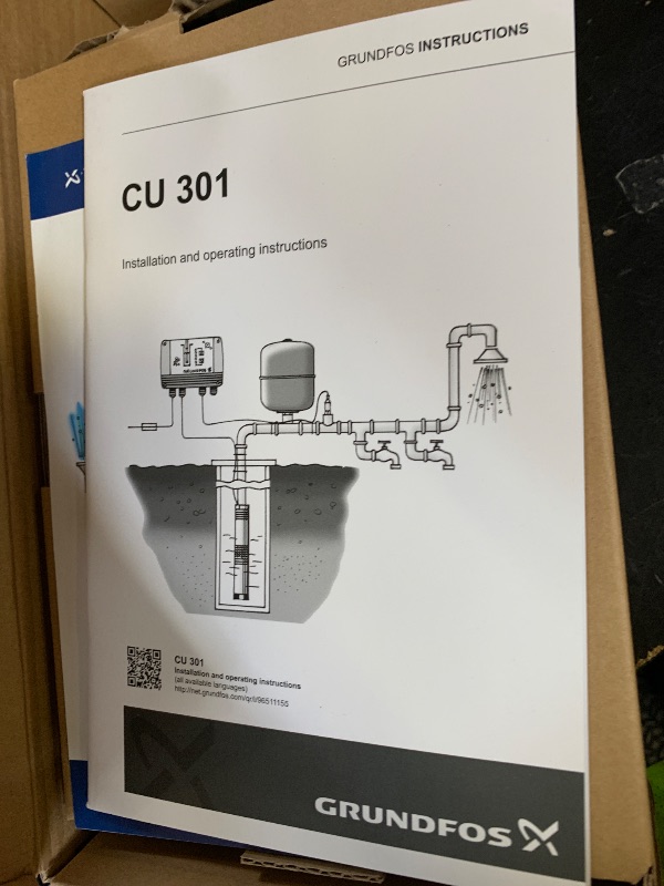 Photo 1 of Grundfos CU301 Control Box for SQE Constant Pressure Well Pumps, 1/3–1.5 HP, 115/230V, 1 Phase – Transducer Not Included, 96436754-V07